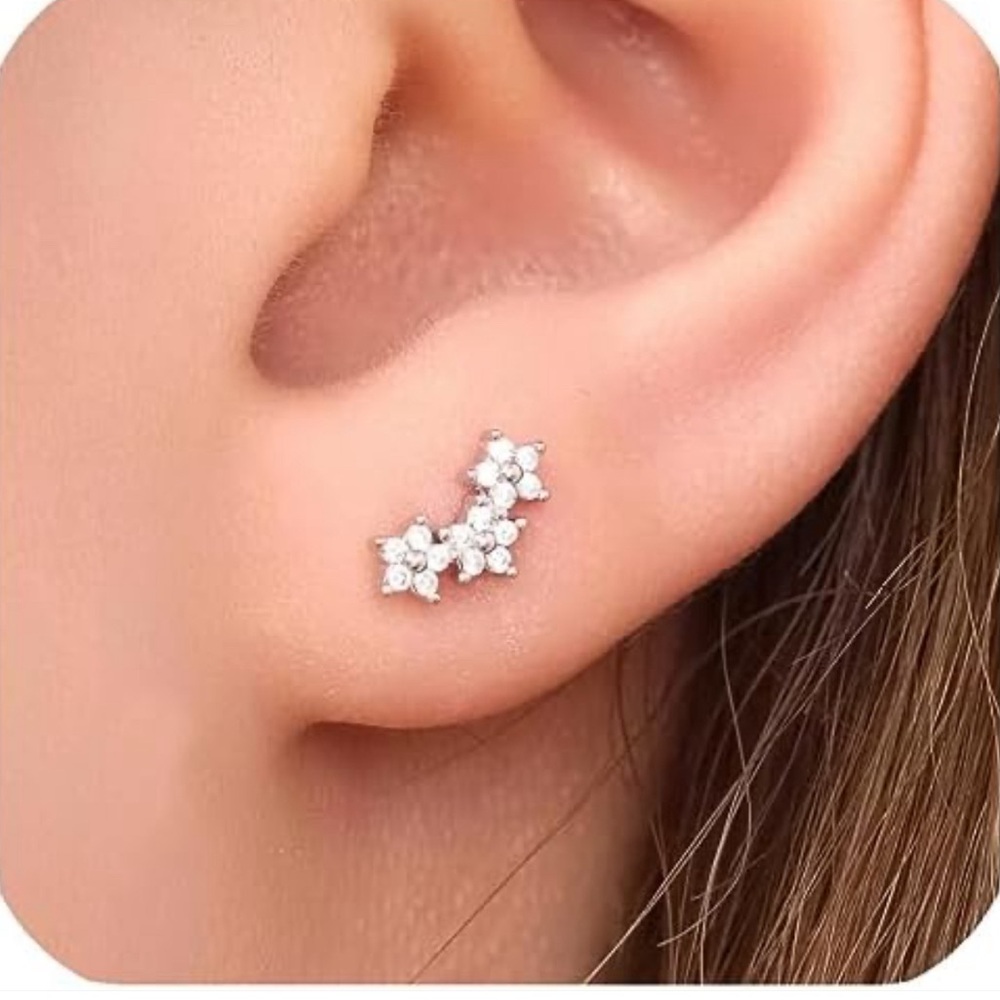 Forget me Not bouquet, sterling silver earrings
